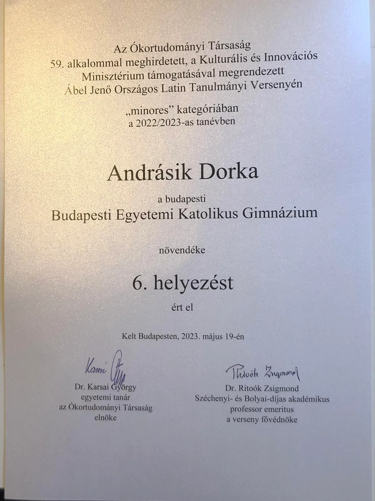 Ábel Jenő Országos Latin Verseny