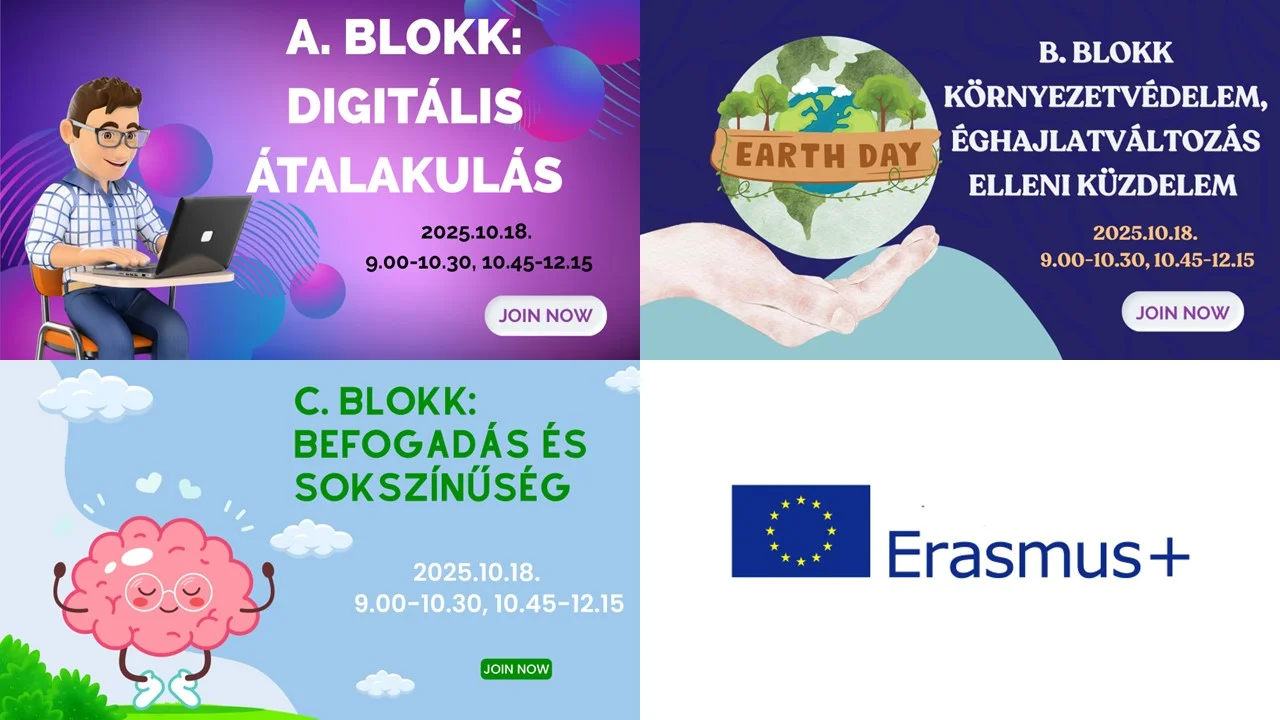 Projektnap-Erasmus nap: 2025.10.18. (szombat, munkanap) 9.00-12.15