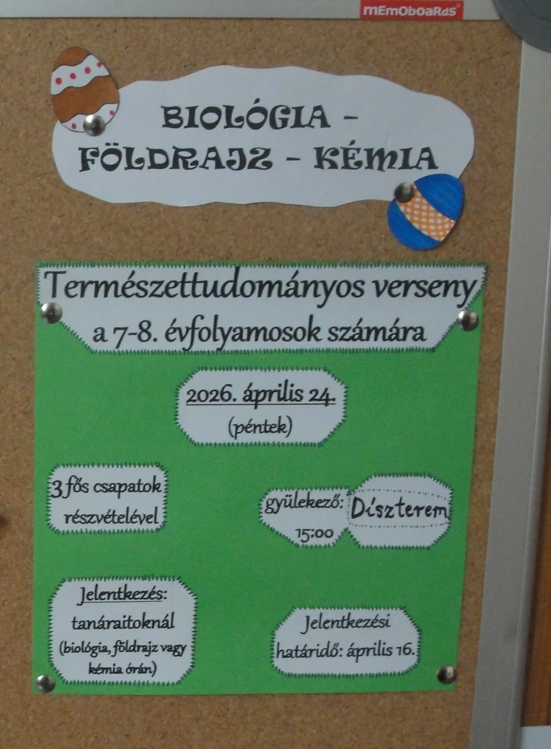 Természettudományi verseny a 7-8. évfolyam számára